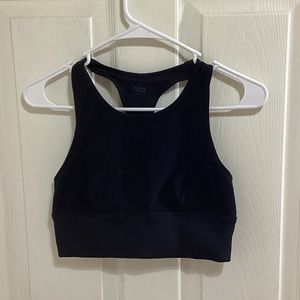 ALO yoga racerback black cut out bra top size small